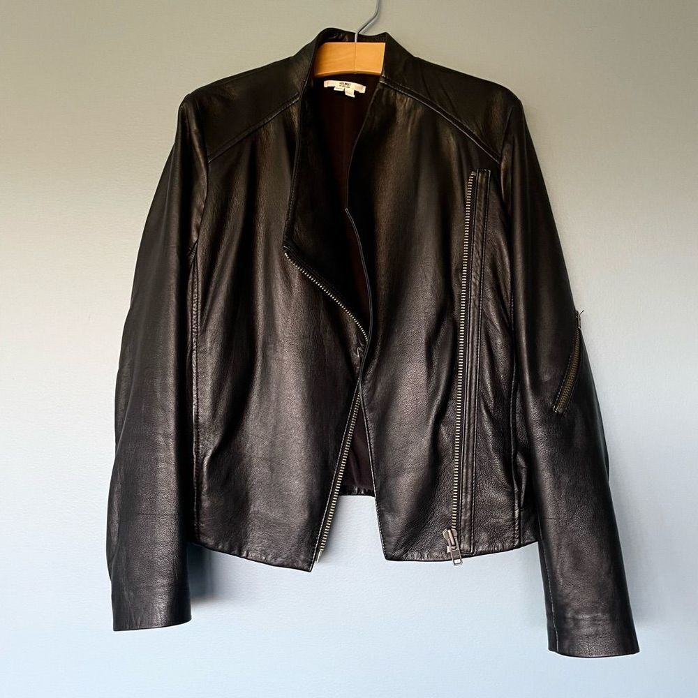 Helmut Lang Lamb Leather Moto Jacket XS P Black